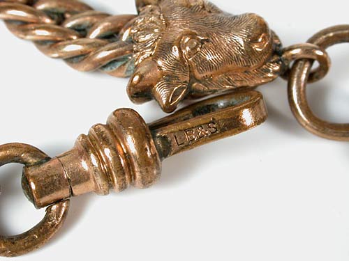 Antique Bull Head Striped Agate Watch Fob