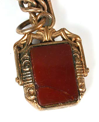 Antique Bull Head Striped Agate Watch Fob